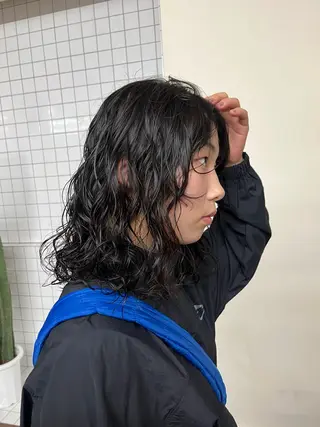 ミディアム パーマ ボブパーマ/パーマ ウルフパーマのヘアスタイル