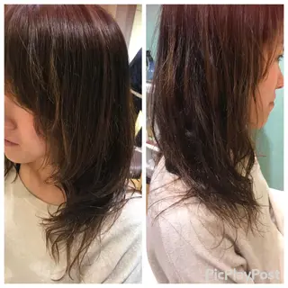ロング 乾かすだけで艶髪酸性 ストレート髙橋悠耶のヘアスタイル