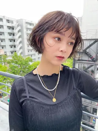 ショート カラー ヘアアレンジ GiseL天神カラー 髪質改善/ブリーチのヘアスタイル
