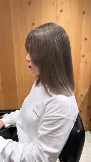 ミディアム カラー スキバサミを使わない カット🌼唯🌼のヘアスタイル