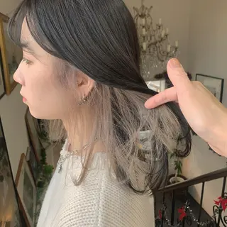 ミディアム カラー 袴田 伊代のヘアスタイル