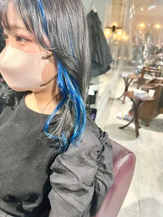 ミディアム カラー ヘアアレンジ 🌈インナーカラー ‘ショウマ’🌈のヘアスタイル