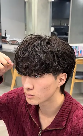 パーマ メンズ 松田 優斗のヘアスタイル