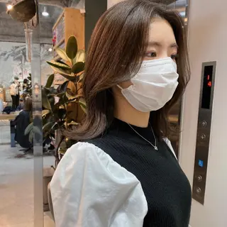 ミディアム カラー ヘアアレンジ ブリーチなしカラー/ 髪質改善/寺門束のヘアスタイル