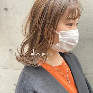 ミディアム カラー ヘアアレンジ ブリーチなし透け感/ マンツーマン/Ryoのヘアスタイル