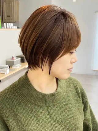 ショート カラー 当日予約🆗ショート /ハイライト/松本のヘアスタイル
