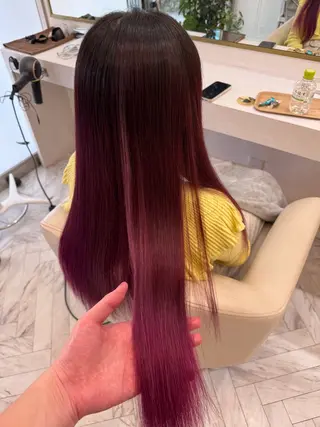 ロング カラー Qmee所属・Shun 透明感カラ ー/似合わせカットのヘアスタイル