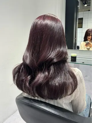 セミロング カラー 表参道♡暗髪♡ 艶カラー♡アユミのヘアスタイル