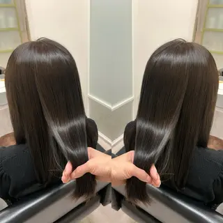 セミロング カラー 韓国🇰🇷 ✂︎hair 内田愛のヘアスタイル
