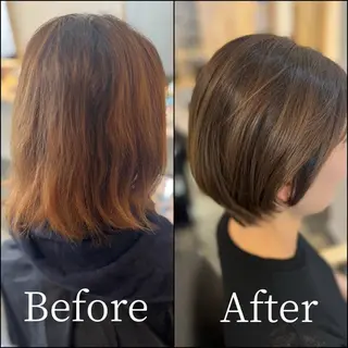 ショート カラー rapport所属・１日１名限定募集✨✨ 髪質改善ストレートのヘアスタイル