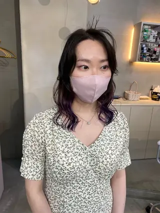 ミディアム カラー 前橋 姫奈のヘアスタイル