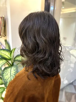 セミロング パーマ 小顔レイヤー💗 木村実樹のヘアスタイル