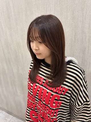 セミロング 店長✨レイヤー✖️ 髪質改善✖️韓国ヘアのヘアスタイル
