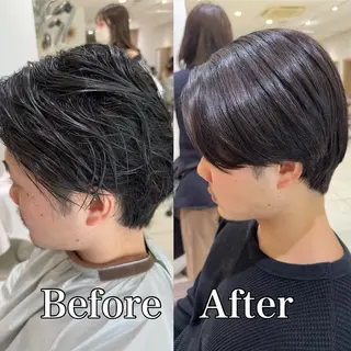 ショート パーマ メンズ メンズ毛流れ 縮毛特化/土屋丈のヘアスタイル