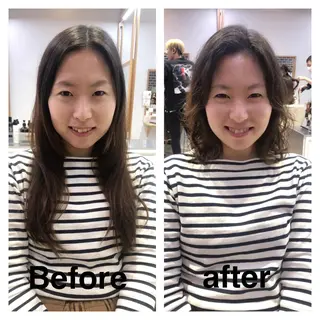 ミディアム パーマ 中村 美穂のヘアスタイル