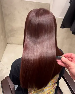 ロング 縮毛矯正クロスパーマ 益子達也のヘアスタイル