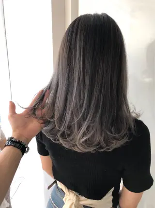 ミディアム カラー パーマ ヘアアレンジ 【公式】amble luxe池袋東口🩷のヘアスタイル