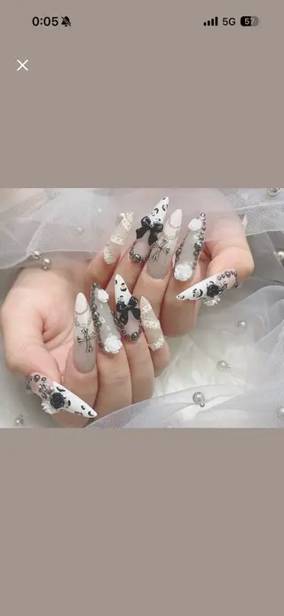 ネイル I-nailロング /ワンホン/キラキラのネイルデザイン