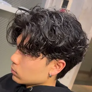 ミディアム パーマ ヘアアレンジ メンズ fifth 石川 凪のヘアスタイル