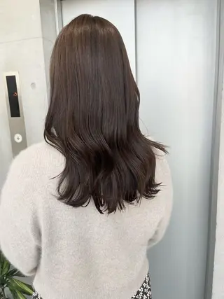 セミロング カラー パーマ ヘアアレンジ 透明感/オリーブ/ グレージュ/YUKAのヘアスタイル