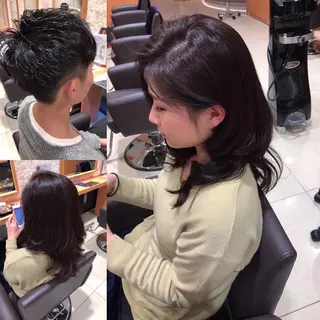 ショート ロング パーマ レイヤーカット匠 イソザキノリユキのヘアスタイル
