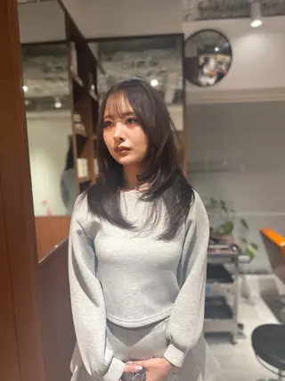 セミロング カラー ヘアアレンジ opus 店長大和 レイヤー/赤み消しのヘアスタイル
