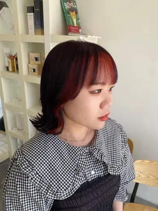 ミディアム カラー 堀越 美羽のヘアスタイル