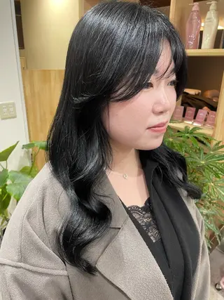 ロング 韓国風パーマ/ヘア セット/店長みづきのヘアスタイル