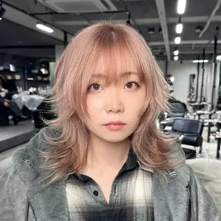 ミディアム 艶髪カラー/レイヤ ー支持No.1renのヘアスタイル