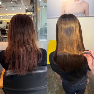 セミロング 縮毛矯正/レイヤー カット⭐️SHOTAのヘアスタイル