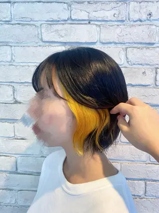 セミロング カラー 💙mai🫧 縮毛矯正・ハイライトのヘアスタイル