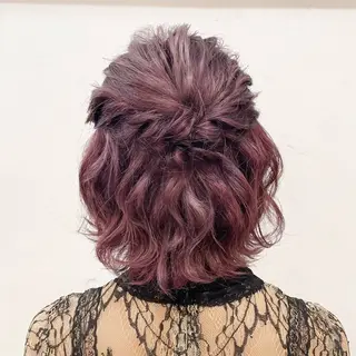 ショート カラー ヘアアレンジ hazuki🐈⬛ 透明感カラーのヘアスタイル