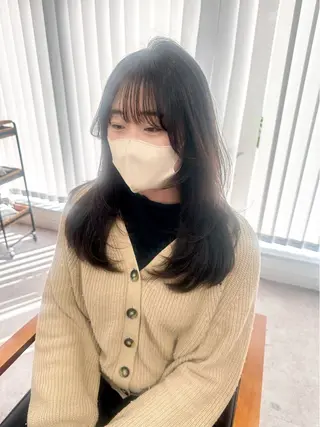 セミロング カラー パーマ ヘアアレンジ メンズ キッズ 骨格レイヤーカット 🌿美髪縮毛矯正のヘアスタイル