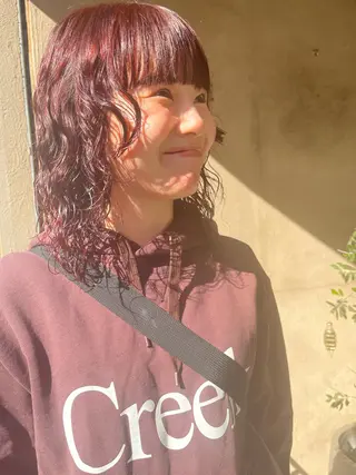 セミロング カラー パーマ RIO 福岡美容師のヘアスタイル