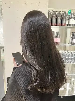 ロング カラー パーマ 艶くすみカラー ‎/縮毛/川添桃花‎のヘアスタイル