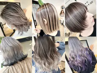 ミディアム カラー ブリーチ毛縮毛矯正 👑山口のヘアスタイル