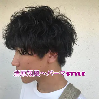 ショート カラー パーマ メンズ ニュアンスパーマ/ レイヤー/茶屋町のヘアスタイル