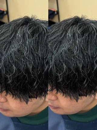 ミディアム メンズ 焼津メンズパーマ特化 大石雄生のヘアスタイル