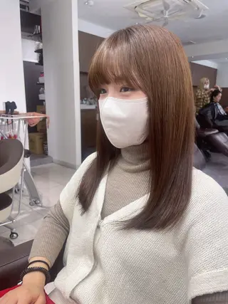 セミロング カラー 店長福島成美/髪質 改善縮毛矯正/カラーのヘアスタイル