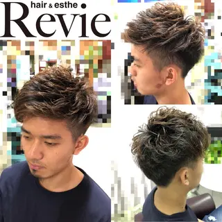 ショート カラー パーマ メンズ 松 下のヘアスタイル