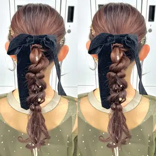 ロング ヘアアレンジ ヘアメ🎀推しカラー 🥣横浜/しほ🧸のヘアスタイル