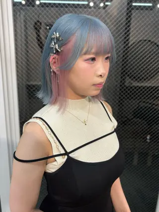 ミディアム カラー SHOTO ハイトー ン/ブロンドカラーのヘアスタイル