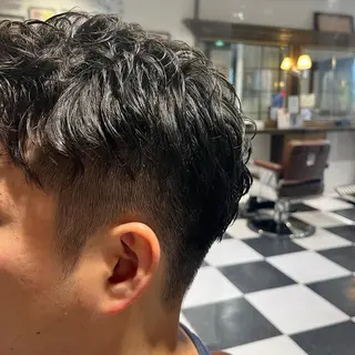 ショート パーマ メンズ 初ブリーチOK✨ ハイトーン稲吉菜々美のヘアスタイル