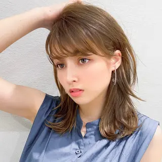 ミディアム カラー パーマ モテ髪×トレンド💕 小顔レイヤー 金井のヘアスタイル