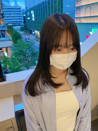 セミロング 朴 鈴香のヘアスタイル