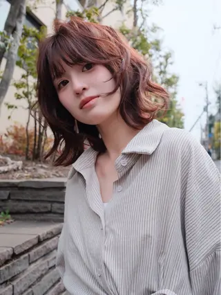 ミディアム パーマ 【お洒落パーマ】 Elme　肥塚康汰郎のヘアスタイル