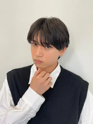 ショート カラー メンズ CLUTCH天王寺 西藤遥河のヘアスタイル