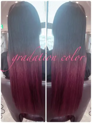 ロング カラー 開發 紗貴のヘアスタイル