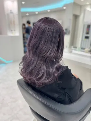 セミロング カラー 赤み消し🌿 透明感カラー🫧のヘアスタイル