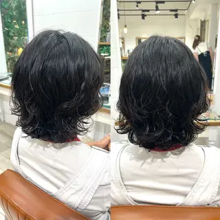 ミディアム パーマ 髪質改善矯正/カラー /吉祥寺 mariのヘアスタイル